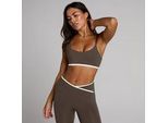 MP Damen Tempo Contrast Sport-BH - Schokolade - XXL