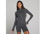 MP Damen Tempo Ultra Seamless Jacke mit durchgehendem Reißverschluss - Robust Grey - S