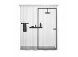 Spirella , Schwarz , Kunststoff , Graphik , 180x200 cm , antibakteriell, wasserabweisend ,