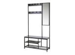 Mid.you , Schwarz , Metall, Glas, Holzwerkstoff , 2 Fächer , 98x185x36 cm ,