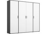 Kleiderschrank RAUCH "Schrank Mehrzweckschrank Garderobe Wäscheschrank Schlafzimmer VOYAGER", grau (graumetallic, alpinweiß, griffe graumetallic), B:187cm H:194cm T:53cm, Holzwerkstoff, Schränke, Kleiderschrank, mit 2 modernen Griffvarianten, viel Stauraum MADE IN GERMANY