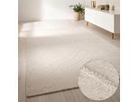 Wollteppich "Zarrah, mit Wellendesign, Linienmuster", beige (natur), B:240cm H:14mm L:340cm, Wolle, LEGER HOME BY LENA GERCKE, Teppiche, Wollteppich, reine Wolle, modern, Scandi, Wohnzimmer, Schlafzimmer, Esszimmer