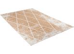 Teppich TOM TAILOR HOME "Fine Lines" Gr. 3, gold (goldfarben), B:140cm H:5mm L:200cm, Wolle, Teppiche, Teppich, Flachgewebe, Rauten Design, ideal im Wohnzimmer & Schlafzimmer