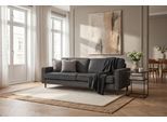 3-Sitzer OTTO HOME "Pinto Skandi,Maxi-Ausführung, 236 cm, Chenille, Struktur", grau (dunkelgrau), B:236cm H:89cm T:97cm, 100% Polyester, Sofas, 3-Sitzer, mit Keder, Massivholzfüße Eiche geräuchert, Wellenunterfederung