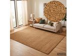 Wollteppich THEKO "Janne, Berber Teppich, Wolle, meliert, handgearbeitet", braun (beige), B:160cm H:20mm L:230cm, Wolle, Teppiche, Wollteppich, handgetuftet, Wohnzimmer, Schlafzimmer, Esszimmer