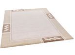 Wollteppich THEKO "Royal Nepali 3029", beige, B:70cm H:15mm L:140cm, Schurwolle, Teppiche, Wollteppich, reine Wolle, handgetuftet, modernes Design, mit Bordüre