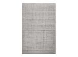 Teppich WECON HOME BASICS "Emma", grau (hellgrau), B:80cm H:8mm L:230cm, Polyester, Teppiche, Teppich, Kurzflorteppich, handgewebt, einfarbig, modern, Wohnzimmer