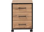Rollcontainer SCHILDMEYER "Serie 2000, Rollcontainer, Made in Germany, B: 40 cm", beige (eiche landhaus dekor), B:40,1cm H:57cm T:50cm, Holzwerkstoff, Rollwagen, Rollcontainer, Solide Verarbeitung - Dieses Produkt ist in Deutschland gefertigt