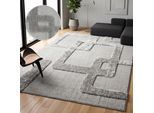 Teppich OTTO HOME "Modea, geometrisches Muster, 3D", grau, B:200cm H:20mm L:300cm, Kunstfaser, Teppiche, Teppich, Ton-in-Ton, Hoch-Tief, weich, Wohnzimmer, Schlafzimmer