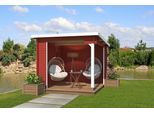 Gartenhaus LASITA MAJA "Unterstand/Lounge Buffalo 275", rot (schwedenrot), ohne Dacheindeckung, Massivholz, Gartenhäuser, Gartenhaus, Unterstand / Lounge 28mm