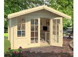 Gartenhaus LASITA MAJA "Kalmar 280", beige (naturbelassen), Fußboden im Gartenhaus, ohne Dacheindeckung, Massivholz, Gartenhäuser, Gartenhaus