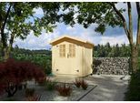 Gartenhaus KIEHN-HOLZ "Eisberg 1", beige (naturbelassen), Fußboden im Gartenhaus, Dachschindeln, Holzwerkstoff, Gartenhäuser, Gartenhaus