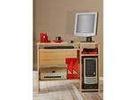 Schreibtisch VOGL MÖBELFABRIK "Sam", beige (kernbuchefarben), B:91cm H:72cm T:50cm, Tische, Schreibtisch, mit Tastaturauszug & Towerfach, geschwungene Tischplatte, Breite 91 cm