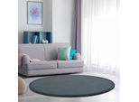 Teppich PACO HOME "Tatami 475", blau (blau, grau), H:24mm Ø:200cm, Polyester, Teppiche, Teppich, Kurzflor, Uni-Farben, mit Memory Foam, waschbar