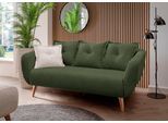 2,5-Sitzer HOME AFFAIRE "Baggio modern und romantisches Design, bequem, Breite 196cm", grün (moosgrün), B:196cm H:80cm T:103cm, 100% Polyester, Sofas, 2 5-Sitzer, Zierkissen inklusive