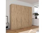 Drehtürenschrank OTTO HOME "Kleiderschrank Schrank Garderobe AGORDO Schlafzimmer", braun (eiche artisan), B:226cm H:210cm T:54cm, Holzwerkstoff, Schränke, Drehtürenschrank, durchdachte Innenausstattung, in 8 Breiten und 2 Höhen MADE IN GERMANY