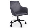 Bürostuhl OTTO HOME "Perry2", grau (anthrazit, schwarz), B:58cm H:88cm T:60cm, Stoff, Stühle, Bürostuhl, eleganter Samtstuhl, schwarzes Drehkreuz,Polsterung in Längsnaht-Optik