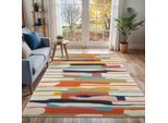 Teppich LIVABLISS "HOUSTON", bunt (orange), B:160cm H:11,4mm L:220cm, Polypropylen, Teppiche, Teppich