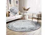 Teppich SANAT "Harmony 3215, auch als Läufer und in Rund", grau (hellgrau), H:12mm Ø:150cm, Kunstfaser, Teppiche, Teppich, Wohnzimmer, Kurzflor, modern, Bordüre, Schlafzimmer