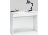 Laptoptisch FMD "Checker", weiß, B:100cm H:80cm T:40cm, Tische, Laptoptisch, Laptoptisch/Konsolentisch mit Schublade, Breite 100 cm