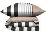 Bettwäsche SCHIESSER "Leika aus weicher Baumwolle mit Streifen-Design", greige, B/L: 135cm x 200cm, 1 Stk., 1 Stk., Renforcé, B/L: 80cm x 80cm, 2, Renforcé, Bezug: 100% Baumwolle, Bettwäsche, Bettwäsche, OEKO-TEX MADE IN GREEN