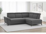 Ecksofa SIT & MORE "Vanity L-Form, B: 254 cm, mit Sitz-, Kopf- und Armteilverstellung", grau (dunkelgrau), B:254cm H:84cm T:197cm, 95% Polyester 5% Polyamid, Sofas, Ecksofa, Couch optional mit Schlaffunktion & Bettkasten