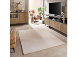 Wollteppich THEKO "Skylight Uni, handgeknüpft", beige, B:40cm H:21mm L:60cm, Schurwolle, Teppiche, Wollteppich, reine Schurwolle, Unifarben, Wohnzimmer