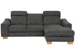 Ecksofa HOME AFFAIRE "Dundee L-Form", grau (anthrazit), B:264cm H:86cm T:170cm, Luxus-Microfaser Florence (100% Polyester);Struktur fein (100% Polyester);Luxus-Microfaser Lederoptik (100% Polyester), Sofas, Ecksofa, wahlweise mit Kopfteilverstellung und zusätzlich mit Schlaffunktion