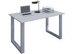 Schreibtisch VCM "Schreibtisch Bürotisch Computertisch 140x80 Lona U", grau (silber, grau), B:140cm T:80cm, Tische, Schreibtisch