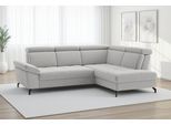 Ecksofa SIT & MORE "Vanity L-Form, B: 254 cm, mit Sitz-, Kopf- und Armteilverstellung", grau (silber), B:254cm H:84cm T:197cm, 100% Polyester, Sofas, Ecksofa, Couch optional mit Schlaffunktion & Bettkasten