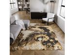 Teppich ESPRIT "Manhattan", braun (gold), B:140cm H:6mm L:200cm, Schurwolle, Teppiche, Teppich, Wollteppich, kurzflor, Vintage, gewebt, modern, edel, Wohnzimmer