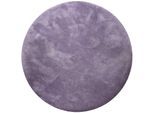 Teppich HOMIE LIVING "Pisa", lila (violett), H:25mm Ø:200cm, Polyester, Teppiche, Teppich, Hochflor, Microfaser, uni, weich, Shaggy, Wohnzimmer, Schlafzimmer