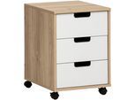 Rollcontainer SCHILDMEYER "Emmik, Rollcontainer, Made in Germany, B: 40 cm", weiß (weiß eiche, weiß), B:40,1cm H:57cm T:50cm, Holzwerkstoff, Rollwagen, Rollcontainer, Solide Verarbeitung - Dieses Produkt ist in Deutschland gefertigt