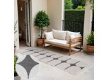 Outdoorteppich HANSE HOME "Bowen Wendeteppich", schwarz (schwarz, weiß), B:80cm H:5mm L:250cm, Polypropylen, Teppiche, Outdoorteppich, Läufer, In und Outdoor, Flachgewebe, wetterfest, pflegeleicht, robust