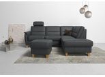 Ecksofa HOME AFFAIRE "Palmera, L-Form, B: 236 cm, Bettfunktion & Bettkasten wählbar", schwarz, B:236cm H:89cm T:212cm, Luxus-Microfaser (100% Polyester);Struktur (100% Polyester);Luxus-Microfaser in Lederoptik (100% Polyester), Sofas, Ecksofa, Federkern-Polsterung, Sitzhöhe 48 cm, handgefertigt, stilvolles Design
