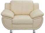 Sessel TRENDMANUFAKTUR "Rondo 121 cm, Big-Sessel, komfortabel, Federkern optional, Chromfüße", beige (creme), B:121cm H:85cm T:94cm, NaturLEDER (echtes Rindsleder);Microfaser PRIMABELLE (100% Polyester);Kunstleder SOFTLUX;Struktur ( 77% Polyester, 23% Polyacryl), Sessel, Sessel, Big-Sessel wahlweise mit Federkern, bequem