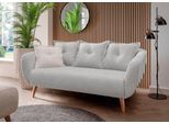 2,5-Sitzer HOME AFFAIRE "Baggio modern und romantisches Design, bequem, Breite 196cm", silber, B:196cm H:80cm T:103cm, 100% Polyester, Sofas, 2 5-Sitzer, Zierkissen inklusive