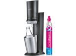 Wassersprudler SODASTREAM "Crystal 3.0", schwarz, B:29cm H:45cm T:20cm, Kunststoff, Wassersprudler, Wassersprudler, mit Quick Connect CO2-Zylinder und 1x Glaskaraffe 0,7 L