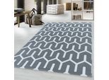 Teppich AYYILDIZ TEPPICHE "COSTA 3524", grau, B:140cm H:11mm L:200cm, Polypropylen (PP), Teppiche, Teppich, Kurzflor, Gemustert, Wohnzimmer