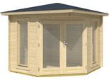 Gartenhaus LASITA MAJA "OBAN", beige (naturbelassen), Fußboden im Gartenhaus, ohne Dacheindeckung, Massivholz, Gartenhäuser, Gartenhaus