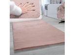 Fellteppich PACO HOME "Rabbit 780", pink, B:80cm H:26mm L:150cm, Polyester, Teppiche, Fellteppich, Kunstfell, Kaninchenfell-Haptik, ein echter Kuschelteppich, Uni-Farben