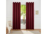 Vorhang OTTO HOME "SOLA mit Ösen, 1er & 2 er Pack, blickdicht/verdunkelnd, Topseller" Gr. 3, rot (dunkelrot), B:130cm H:225cm, Polyester, Polyester, Gardinen, Vorhang, blickdicht, Ösen-Aufhängung, wärmeabweisend,, 1er oder 2er Set