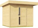Gartenhaus WEKA "Designhaus 172", beige (naturbelassen), Fußboden im Gartenhaus, ohne Dacheindeckung, Massivholz, Gartenhäuser, Gartenhaus