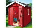 Gartenhaus WEKA "Schwedenhaus Gr.1", rot (schwedenrot, weiß, naturbelassen), Fußboden im Gartenhaus, ohne Dacheindeckung, Massivholz, Gartenhäuser, Gartenhaus