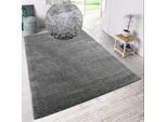 Hochflor-Teppich MY HOME "Malin" Gr. 4, grau, B:160cm H:43mm L:230cm, Kunstfaser, Teppiche, Hochflor-Teppich, Shaggy in Uni-Farben, einfarbig, leicht glänzend, besonders weich