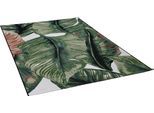 Teppich TOM TAILOR HOME "Garden Leaf" Gr. 4, grün (hellgrün), B:160cm H:3mm L:230cm, Kunstfaser, Teppiche, Teppich, Flachgewebe, In- und Outdoor geeignet, Wohnzimmer