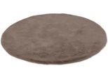 Fellteppich "Tender" Gr. 9, braun (cappuccino), H:26mm Ø:120cm, Kunstfaser, SCHÖNER WOHNEN-KOLLEKTION, Teppiche, Fellteppich, besonders weich durch Microfaser, Kunstfell, waschbar, Wohnzimmer