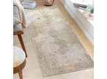 Teppich LIVABLISS "OIDA", beige (grün), B:80cm H:5,1mm L:220cm, Polyester, Teppiche, Teppich