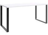 Schreibtisch WIMEX "Home Desk", schwarz (schwarz, weiß), B:159cm H:75cm T:70cm, Tische, Schreibtisch, Mit Metallkufen, in 3 Breiten
