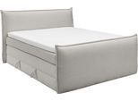 Boxspringbett "Florida", grau (hellgrau), L:228cm, SET ONE BY MUSTERRING, Komplettbetten, Boxspringbett, in modernem Cord-Bezug, mit Bettkasten, in 3 Größen erhältlich